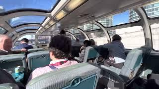 VIA Rail Train 1, the Canadian, Departing Toronto Union Station in a Dome Car