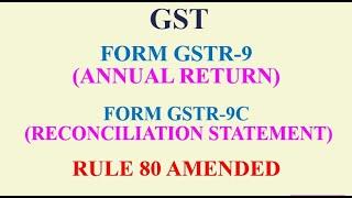 GST Annual Return - Rule 80 substituted