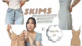 Is skims seamless sculpt low back bodysuit mid thigh worth the hype? Try on video