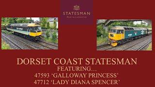 Class 47 | 47712 + 47593 | Dorset Coast Statesman | LSL