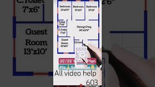 35*35 hause plan #short #home#all video help 603  #naksha 2D plan