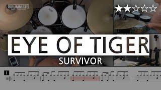 [Lv.04] Eye Of Tiger - Survivor () Pop Drum Cover Score Sheet Lessons Tutorial | DRUMMATE