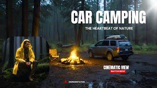 Relaxing Car Camping in Heavy Rain | Cozy Night Ambience