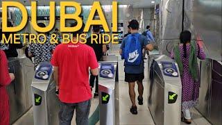 Dubai metro +bus ride: DMCC to Oud Metha Rd via ADCB Metro Station( 01.13.'24: 4K-UHD)