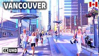  【4K】️ Downtown Vancouver BC, Canada. Amazing sunny day.  Relaxing Walk. September 2024.