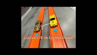 HotWheels Drag Race camaro vs CORVETTE #hotwheels #hotwheelscollectors #matchbox