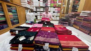 Chickpet Bangalore Wholesale Sarees ! Moonga Viscose Sarees & Single Saree Courier Delivery!