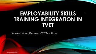 Employability Skills Training  integration in TVET