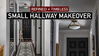 EXTREME SMALL HALLWAY MAKEOVER - lime wash paint, DIY artwork, decor ideas