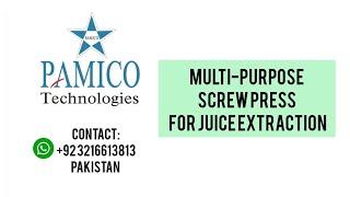 Multi-Purpose Screw Press for Juice Extraction
