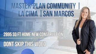 2895 SQ FT | 4 Bedroom | 3.5 Bathroom | 3 Car Garage | Masterplan Community | San Marcos | La Cima