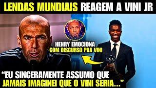  OLHA A REAÇÃO DE ZIDANE E HENRY E DAS PRINCIPAIS LENDAS MUNDIAIS APÓS O VINI JR VENCER O THE BEST!