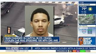 Man charged in Capital Boulevard crash; stolen car was speeding 100 mph on I-440