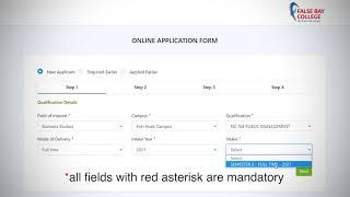 How to complete the Online Application with False Bay TVET College