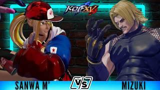 KOFXV Sanwa M' (Main Team) Vs Mizuki (K'/Rugal/Goenitz) - KOF XV Highest Level #kofxv