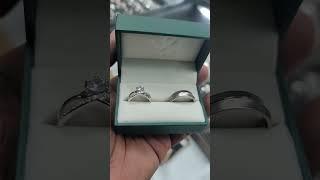 Sterling silver and titanium  couples wedding  rings set