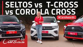 Corolla Cross Hybrid vs VW T-Cross vs Kia Seltos Comparison - #CarsAwards Compact Family Finalists