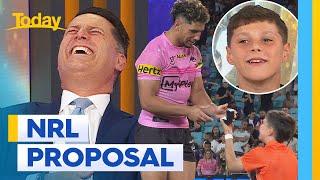 Ring boy 'proposes' to NRL Grand Final winner on a bet | Today Show Australia