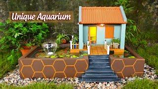 Amazing cement ideas! Make beautiful fish tank with mini house