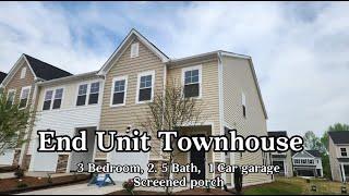 Durham Brand New End Unit Townhouse for Rent.  3 bedroom, 2. 5 Bath,  1 Car garage,  Screened porch