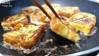 프렌치토스트 완전 맛있게 만들기 : 토스트 레시피 : How to make French toast more delicious