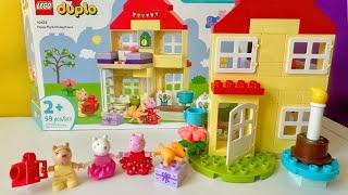 Peppa Pig Toys! LEGO Duplo Peppa Pig Birthday House | Unbox Demo Build 10433 | Pretend Play for Kids