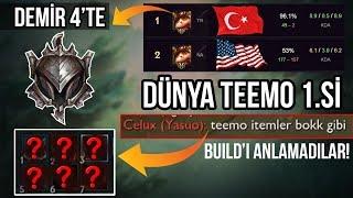 DEMİRLER ŞAŞIRDI! DÜNYA TEEMO 1.Sİ DEMİR 4'TE  BU BUİLDLE OYNARSA NE OLUR? LOL PİT