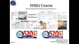 Medical Device Academy's 510(k) Course and Webinar Series