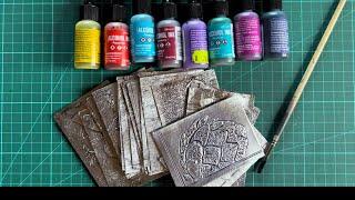 TUTORIAL 8 - part 1 #oarsumATC alcohol ink & metal tape TOO MUCH NOISE TODAY