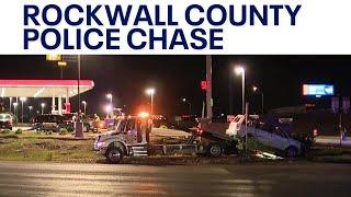 Driver dead, passenger arrested after police chase across Rockwall County ends in crash