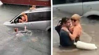 Good Samaritans Rescue 2 Women in Nearly Submerged Vehicle