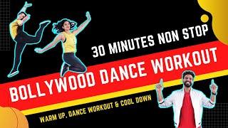 30 Mins Non Stop Bollywood Dance Workout at Home | Burn Belly Fat | FITNESS DANCE With RAHUL