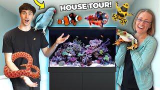 ALL HER EXOTIC PETS + FISH... (HOUSE TOUR!!)