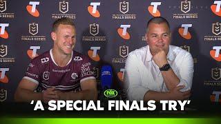 Seibold wrapped with the WINNING try | Manly Sea Eagles Press Conference | Fox league