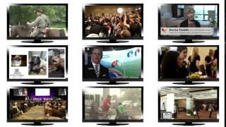 9 screen homepage video for Grindstone Productions website