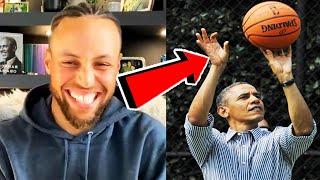 Stephen Curry REACTS To Barack Obama's 3-Pointer Basketball Shot!!! 