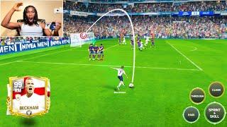 99 David Beckham Free-Kick Curves is INSANE - FC MOBILE