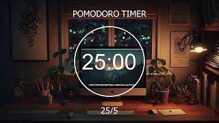 Pomodoro Timer 25/5  Productivity Study With Lofi Chill Beats and Rain Sounds  FOCUS STATION