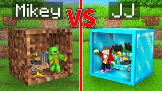 JJ's DIAMOND BLOCK vs Mikey's DIRT BLOCK Survive Battle in Minecraft - Maizen