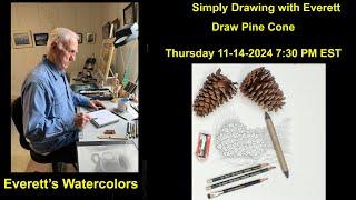 Simply Drawing with Everett - Episode #73 - Draw Pine Cone