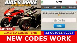 *NEW CODES* [BIG UPDATE ] Ride Drive Simulator ROBLOX | limited code time | OCTOBER 23, 2024