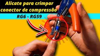 Como usar Alicate Crimpador, para conector de compressão ( RG6 - RG59 )