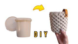 DIY BASKET IDEA | Great idea for a basket macrame | ایده جذاب سبد مکرومه