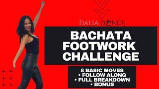 Bachata Footwork Challenge | 8 Basic Moves for Beginners | Follow Along & FULL Breakdown *2 WEEKS*