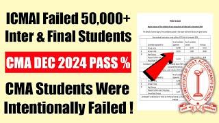 ICMAI Failed 50,000+ Dec 24 CMA Students | CMA Dec 2024 Pass Percentage | ICMAI Worst Result