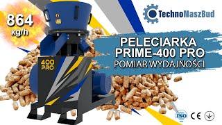 Peleciarka / granulator PRIME- 400 PRO | Pomiar wydajności na trocinach sosnowych