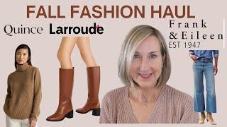 FALL FASHION HAUL | LARROUDÉ BOOTS | FRANK & EILEEN DENIM, QUINCE SWEATERS and MORE!