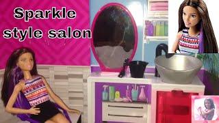 Barbie sparkle style salon set/ barbie video's