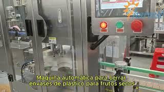 Máquina automática de cierre de envases de plástico para frutos secos