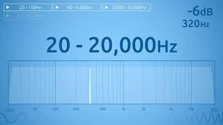 Ouça as frequências de 20Hz a 20.000Hz e treine seu ouvido para equalização.